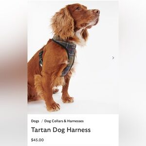 Barbour Tartan Dog Harness - Green and Red